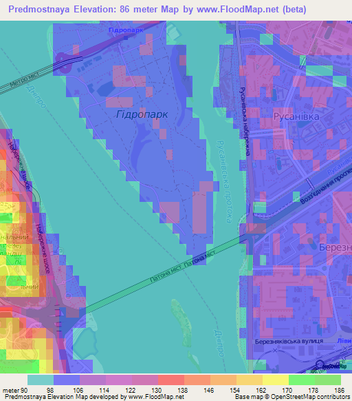 Predmostnaya,Ukraine Elevation Map