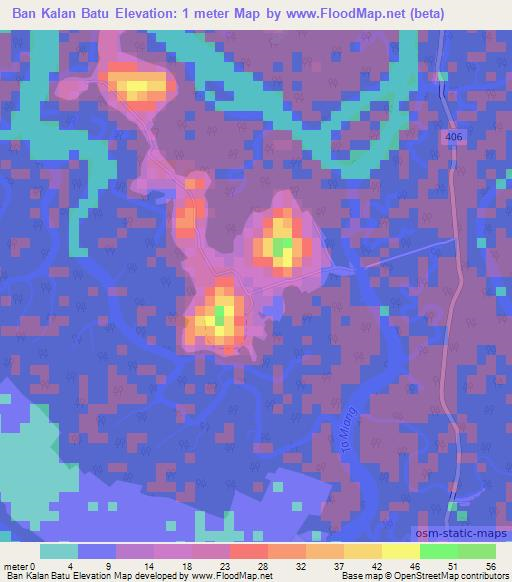 Ban Kalan Batu,Thailand Elevation Map