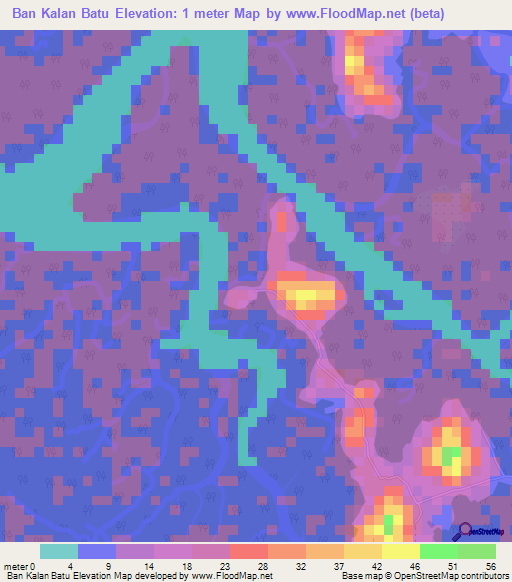 Ban Kalan Batu,Thailand Elevation Map