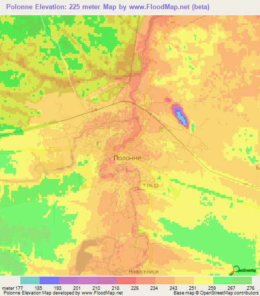 Polonne,Ukraine Elevation Map