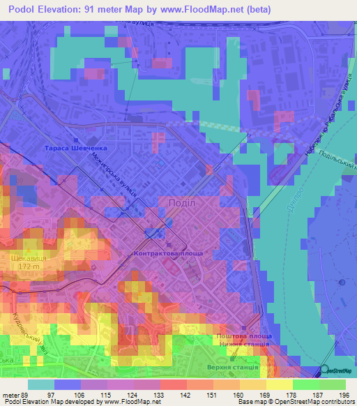 Podol,Ukraine Elevation Map