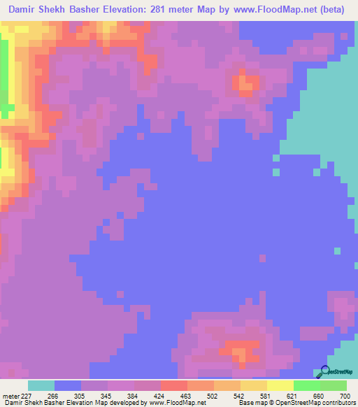Damir Shekh Basher,Sudan Elevation Map