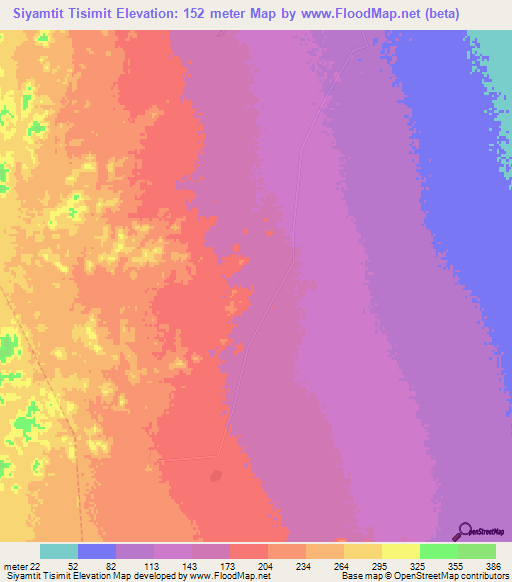 Siyamtit Tisimit,Sudan Elevation Map