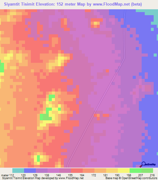 Siyamtit Tisimit,Sudan Elevation Map