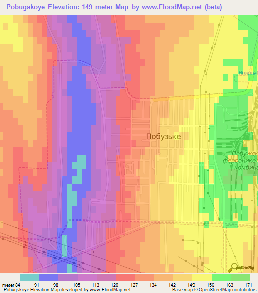 Pobugskoye,Ukraine Elevation Map