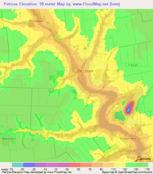 Petrove,Ukraine Elevation Map