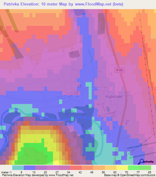 Petrivka,Ukraine Elevation Map