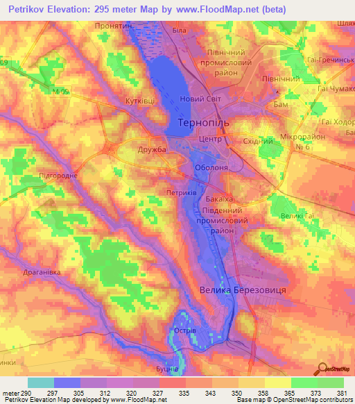 Petrikov,Ukraine Elevation Map