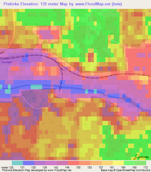 Piskivka,Ukraine Elevation Map