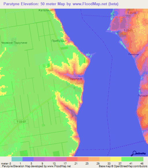 Parutyne,Ukraine Elevation Map