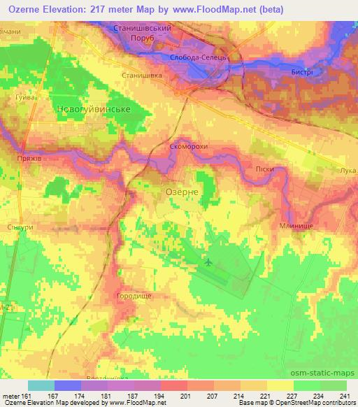 Ozerne,Ukraine Elevation Map