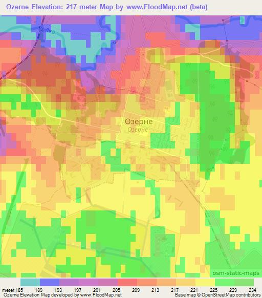 Ozerne,Ukraine Elevation Map