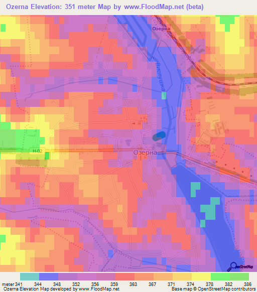Ozerna,Ukraine Elevation Map