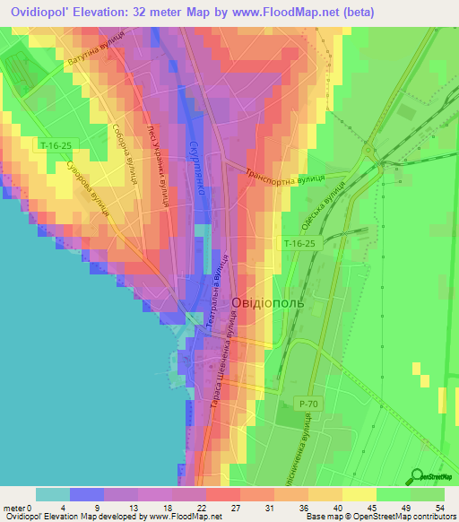 Ovidiopol',Ukraine Elevation Map