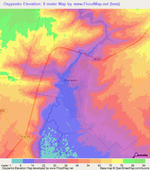Osypenko,Ukraine Elevation Map
