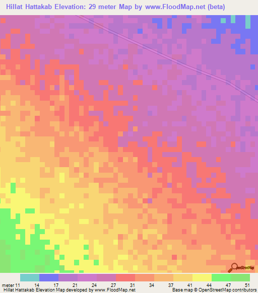 Hillat Hattakab,Sudan Elevation Map