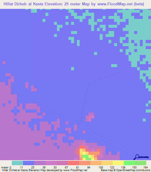 Hillat Dirheb al Kasta,Sudan Elevation Map