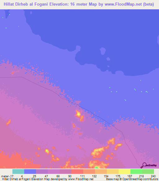Hillat Dirheb al Fogani,Sudan Elevation Map