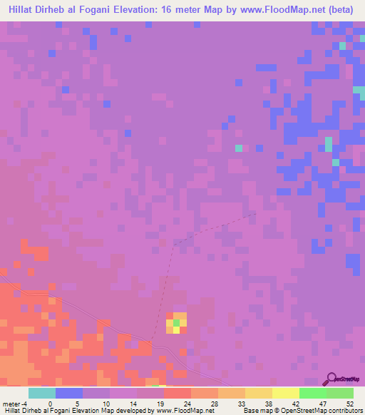 Hillat Dirheb al Fogani,Sudan Elevation Map