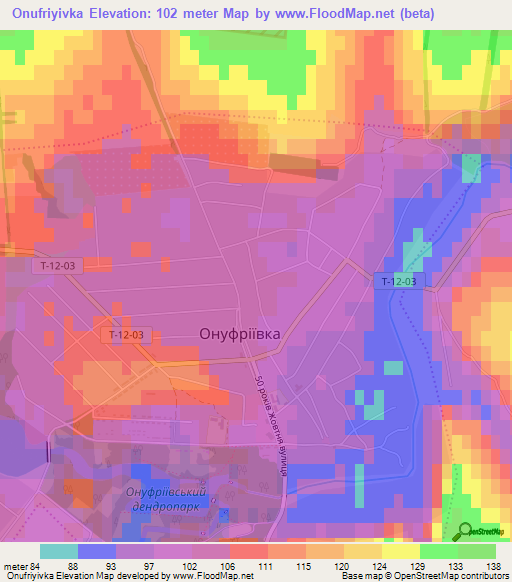 Onufriyivka,Ukraine Elevation Map