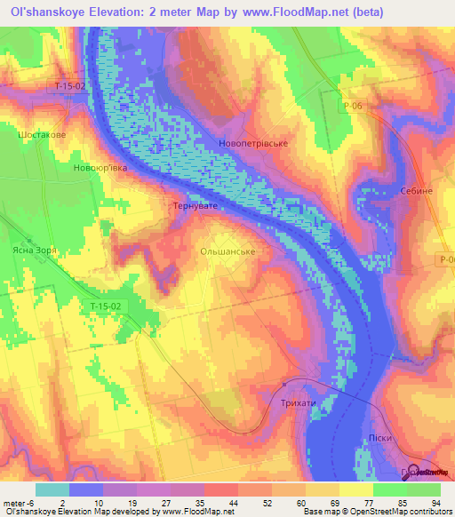 Ol'shanskoye,Ukraine Elevation Map