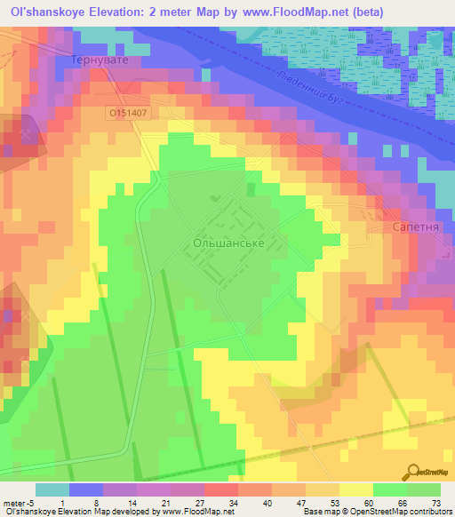 Ol'shanskoye,Ukraine Elevation Map