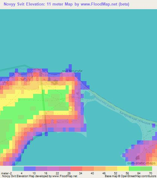 Novyy Svit,Ukraine Elevation Map