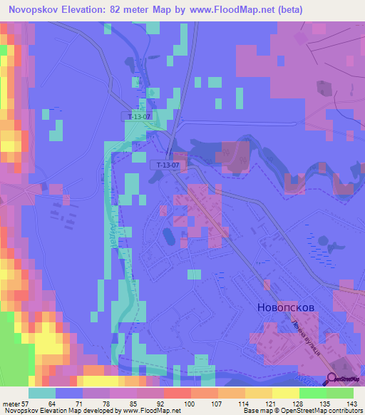Novopskov,Ukraine Elevation Map