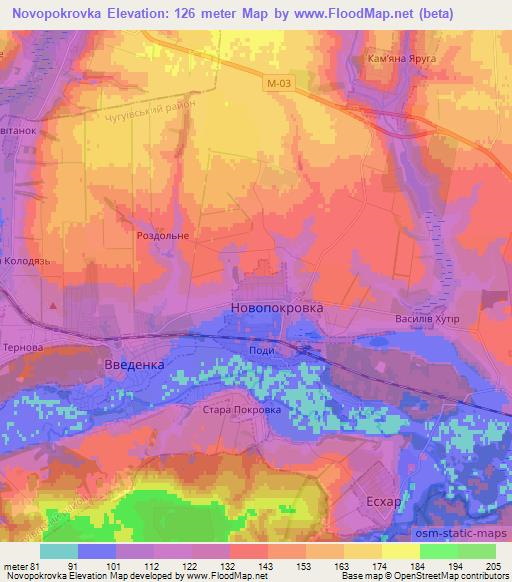 Novopokrovka,Ukraine Elevation Map