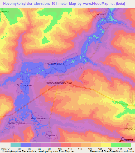 Novomykolayivka,Ukraine Elevation Map