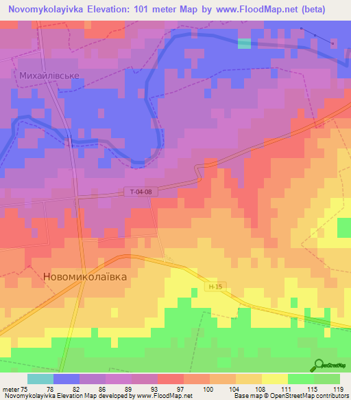Novomykolayivka,Ukraine Elevation Map