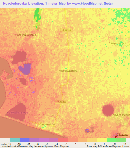 Novofedorovka,Ukraine Elevation Map