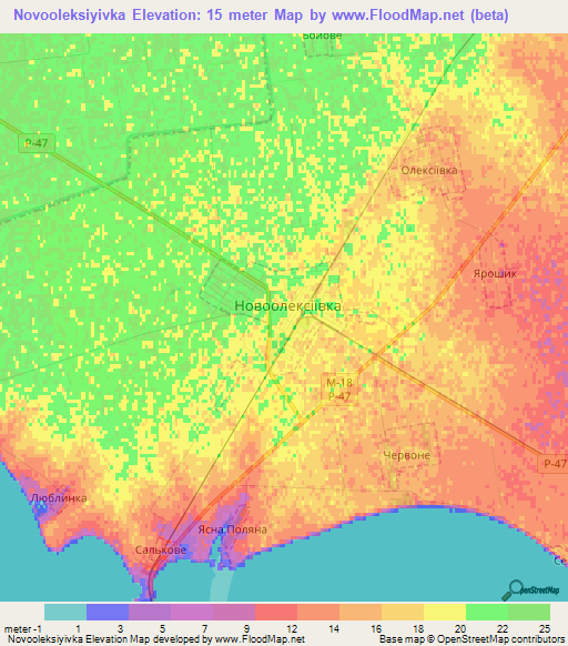 Novooleksiyivka,Ukraine Elevation Map