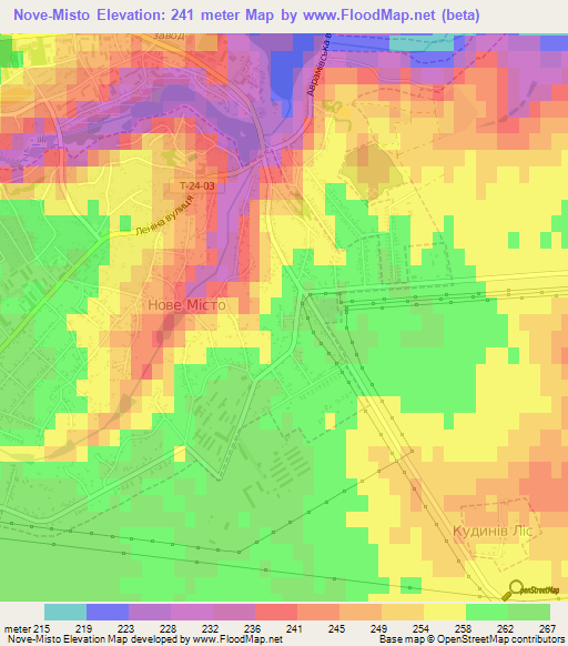 Nove-Misto,Ukraine Elevation Map