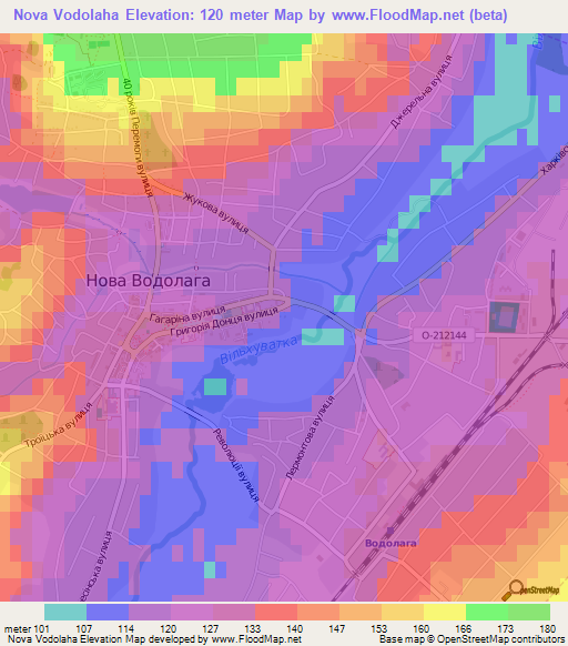 Nova Vodolaha,Ukraine Elevation Map