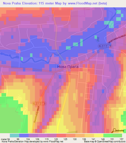 Nova Praha,Ukraine Elevation Map