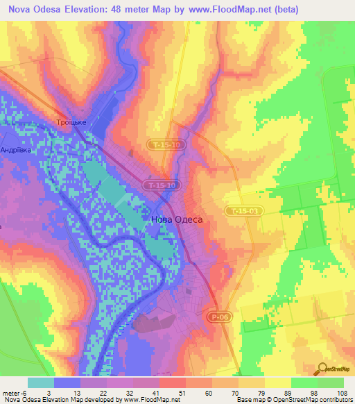 Nova Odesa,Ukraine Elevation Map