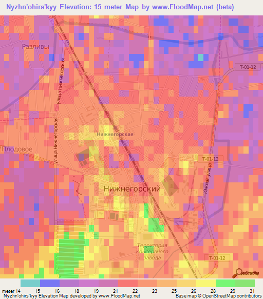 Nyzhn'ohirs'kyy,Ukraine Elevation Map