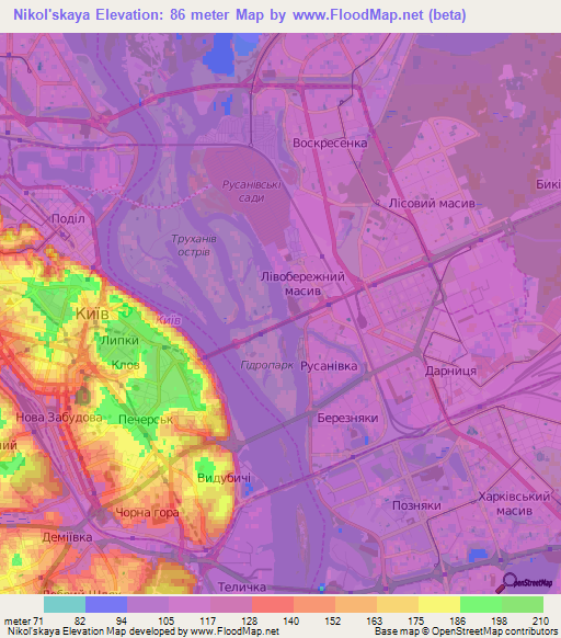 Nikol'skaya,Ukraine Elevation Map