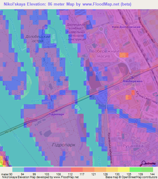 Nikol'skaya,Ukraine Elevation Map