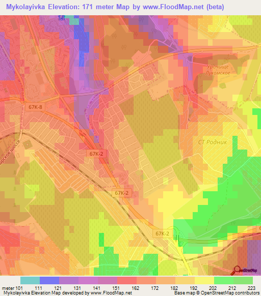 Mykolayivka,Ukraine Elevation Map