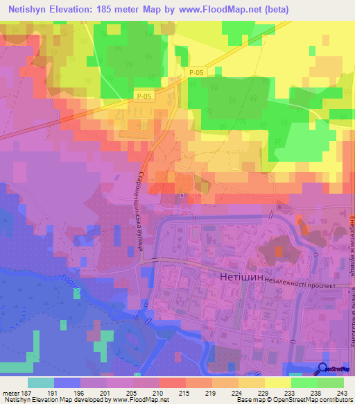 Netishyn,Ukraine Elevation Map