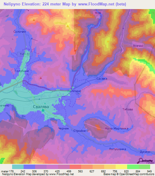 Nelipyno,Ukraine Elevation Map