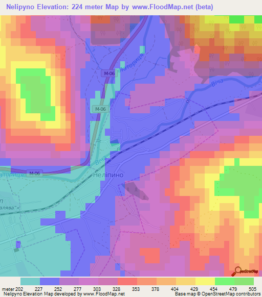 Nelipyno,Ukraine Elevation Map