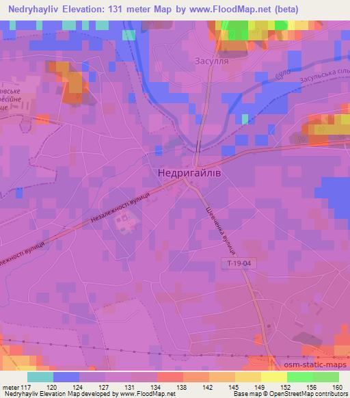 Nedryhayliv,Ukraine Elevation Map
