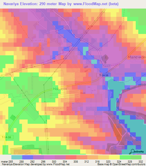 Navariya,Ukraine Elevation Map