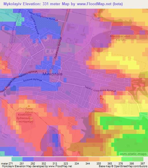 Mykolayiv,Ukraine Elevation Map