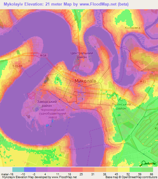 Mykolayiv,Ukraine Elevation Map