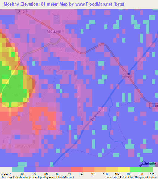 Moshny,Ukraine Elevation Map