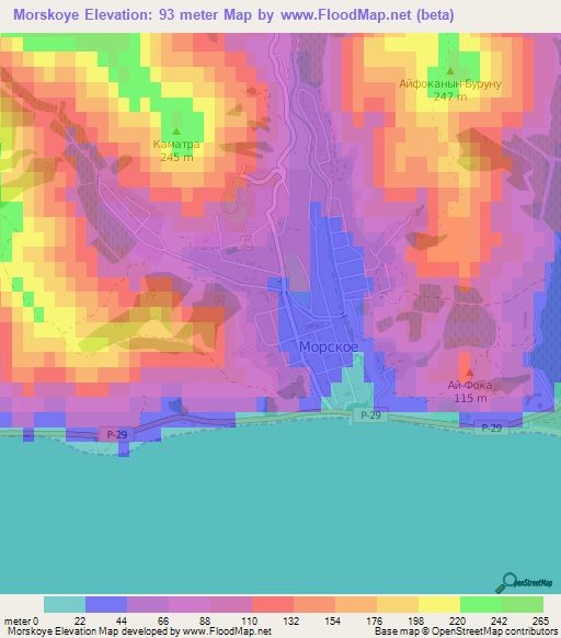 Morskoye,Ukraine Elevation Map